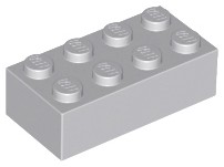LEGO 3001 Tehlová tehla 2x4 svetlosivá 10 dielikov