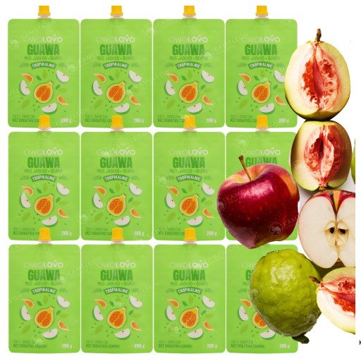 OWOLOVO TROPICALNIE ovocné pyré bez cukru JABLKO GUAVA GUAVA 200g