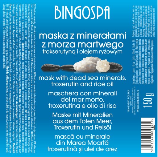 KAPITÁLOVÁ PLEŤOVÁ MASKA NA TVÁR Z MŔTVÉHO MORSKÉHO MINERÁLA TROXERUTÍN
