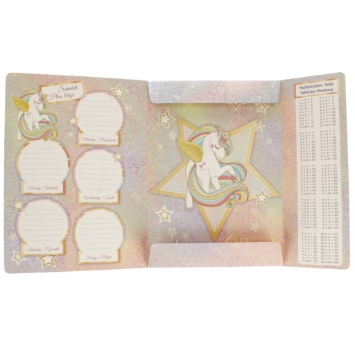 Školské leporelo A4 s gumičkou pre deti PAPIEROVÉ skladačky UNICORN STARPAK
