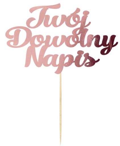 Topper Your Any Inscription Name Cake Rose Gold