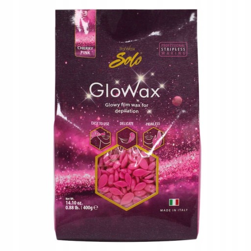 Sada 2x tvrdý depilačný vosk ItalWax GLOWAX CHERRY + špachtličky