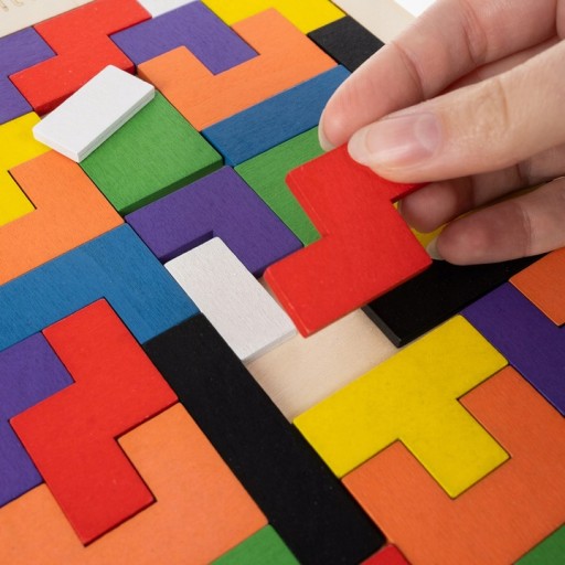 DREVENÉ LOGICKÉ HÁDANKY DREVENÉ BLOKY TETRIS 40 kusov