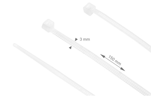 KABELOVÉ VIAZAKY KABELOVÉ VIAZAČKY BIELE 3x150mm 100KS