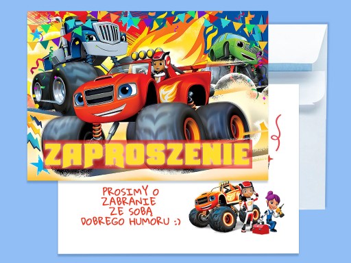 BLAZE A MEGA STROJE POZVÁNKA NA NARODENINY DIEŤAŤA + OBÁLKA ZDARMA