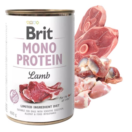 BRIT MONO Protein Vlhké krmivo pre psov Jahňacie 400g
