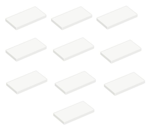 LEGO Plochá doska 2x4 biela 4560178 87079 - 10 ks