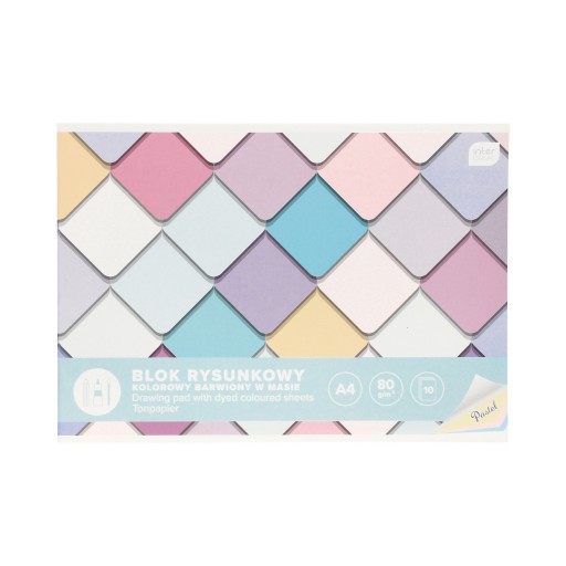 A4/10 blok na kreslenie, farebný pastel Interdruk 80g