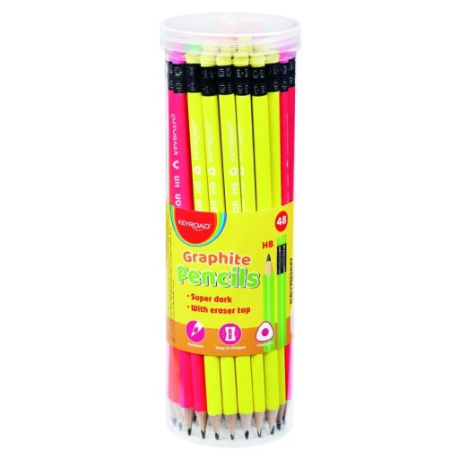 Neon Keyroad trojuholníková drevená ceruzka HB s gumou