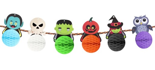 Halloweenska girlanda z hodvábneho papiera pre deti, tekvica, 300 cm