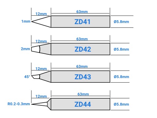 Hrot ZD41 B3-1 pre spájkovačku ZD721B 60W s dlhou životnosťou