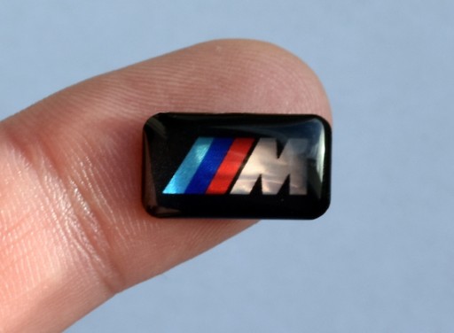 1ks BMW M-Power 3D logo chrómové nálepky na ráfiky kokpit volantu 18x10