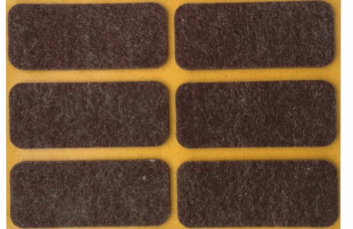 PLSTENÉ PODLOŽKY na stoličky, nábytok, stoly, HNEDÉ, samolepiace, 25 mm x 60 mm