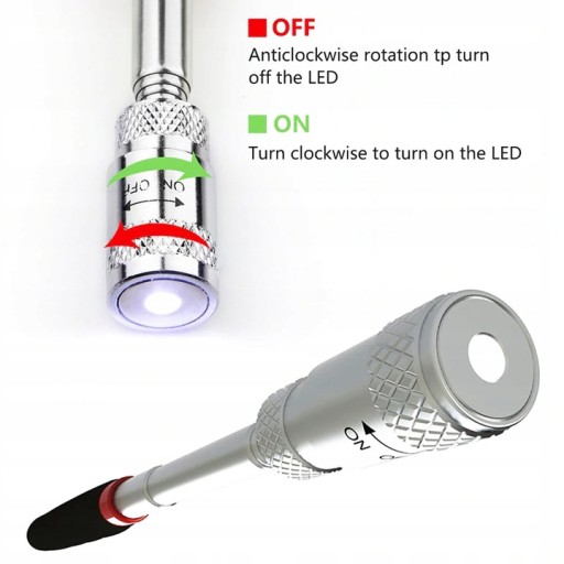 MAGNETICKÝ TELESKOPICKÝ LED UCHOVÁVAČ 3,5kg 80cm