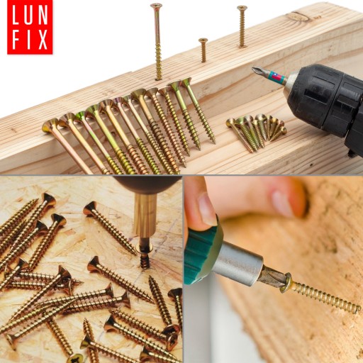 Skrutky do dreva kalené 4,5x45mm, zápustná hlava, pozinkované, 300 ks.