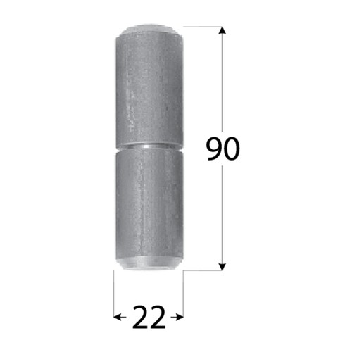 Sústružený oceľový pánt s priemerom gule 22x90mm pre brány