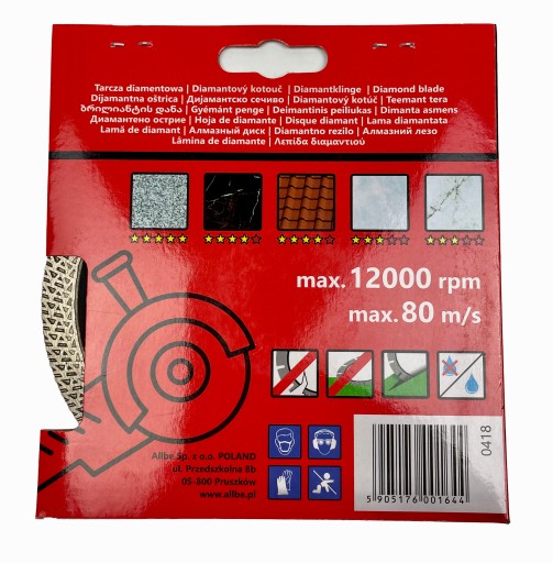 DIAMANTOVÝ DISK PRE ŽULU 125X1,4X10X22,23MM