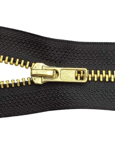 Zips, kovový zips, zips #4, zlatý, 70 cm