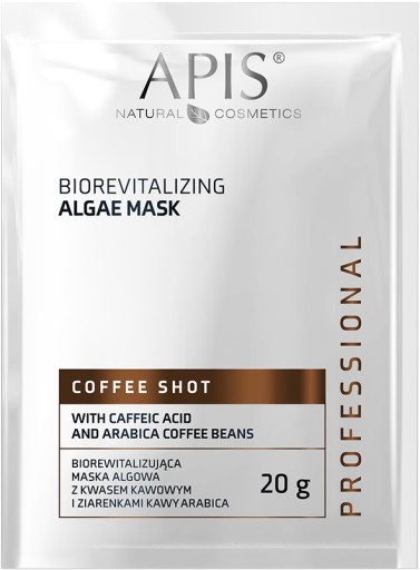 APIS COFFEE SHOT Biorevitalizačná maska na riasy s kyselinou kávovou 20g