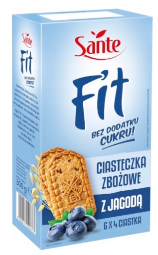 Sante Fit Grain Cookies Čučoriedka bez cukru 300g