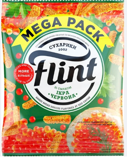 Pšeničné a ražné sucháre s príchuťou červeného kaviáru Flint 110g