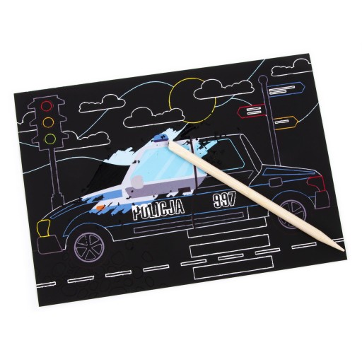 Škrabacia hra Kidea Cars s bambusovým stylusom, 6 listov