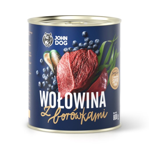John Dog Berry Line Hovädzie mäso s čučoriedkami 800g