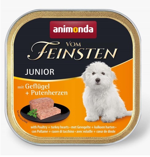 ANIMONDA Vom Feinsten Junior krmivo z hydiny a morčacích sŕdc pre šteňatá 150g