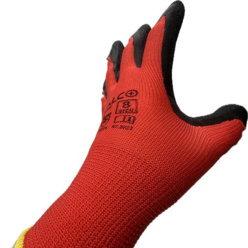 Pracovné rukavice STALCO BOZP do záhrady a garáže, polyester 8, červené