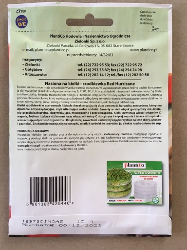 Semená reďkovky Red Hurricane na klíčky 10g