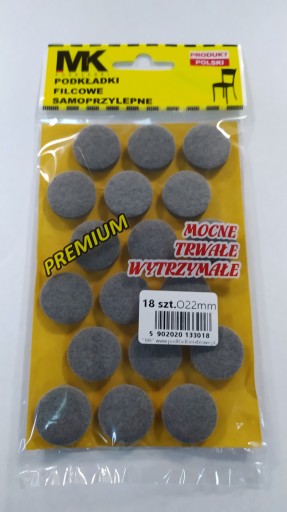 Šedé okrúhle plstené podložky 22 mm