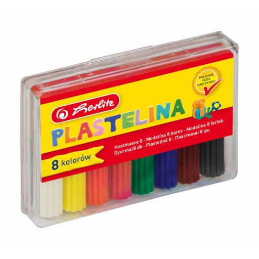 Školská plastelína 8 farieb x 6,5 cm, kazeta 65 g HERLITZ