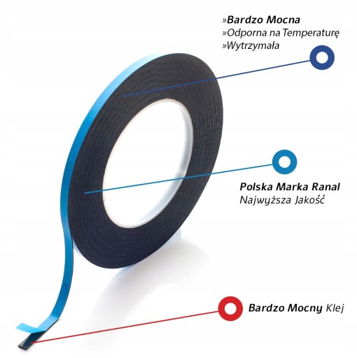 Obojstranná automobilová montážna páska 6mm x 10m RANAL