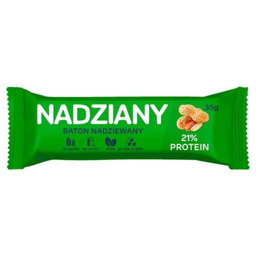Plnená proteínová tyčinka, bez cukru, bez lepku, vegánska, 35 g, PLNená
