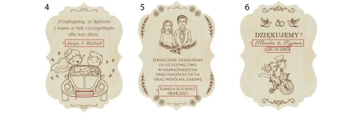 Poďakovanie pre svadobných hostí - Drevené
