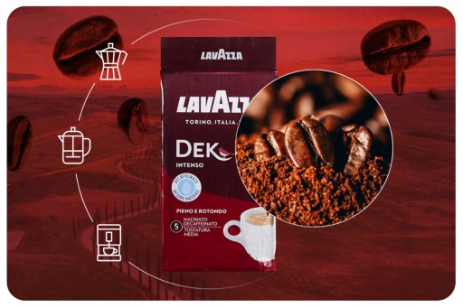 Lavazza Dek Intenso mletá káva bez kofeínu 250g