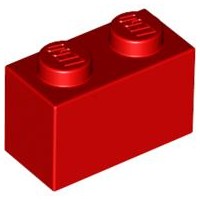 LEGO 3004 BRICK 1x2 červená NOVINKA (12g) 16 ks.