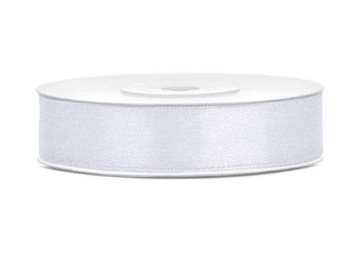 STUHA BIELE SATÉNOVÁ 12mm 25m