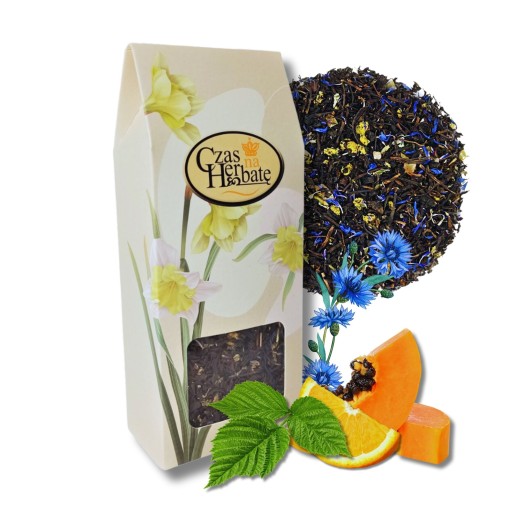 LAZY DAY čierny listový čaj s papája, pomaranč, 70g narcis