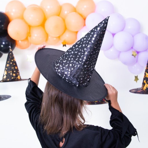 Strieborný hviezdny klobúk HALLOWEEN Karnevalový kostým