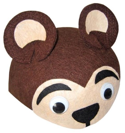 PLSTENÝ MEDVEĎ KLOBÚK, BEAR, FELT BEAR
