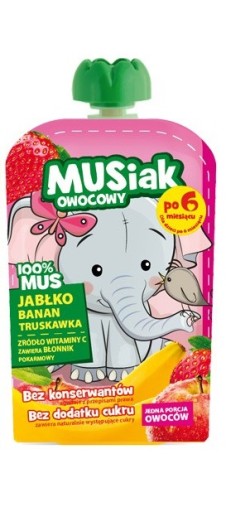 Musiak ovocná pena jablko banán jahoda 100g