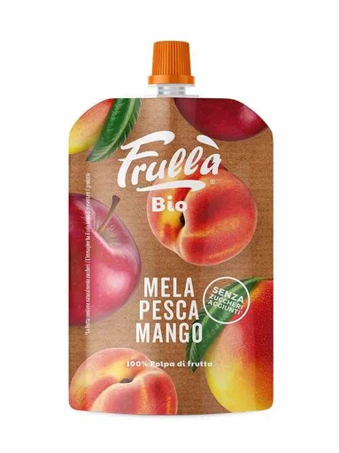 OVOCNÁ KABELKA JABLKO - MANGO - BROSKYŇA BEZ PRIDANÝCH CUKROV BIO 100 g