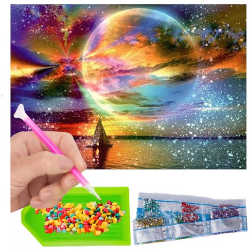Diamantové vyšívanie pre deti Diamantový mozaikový obrázok na nalepenie 40x30
