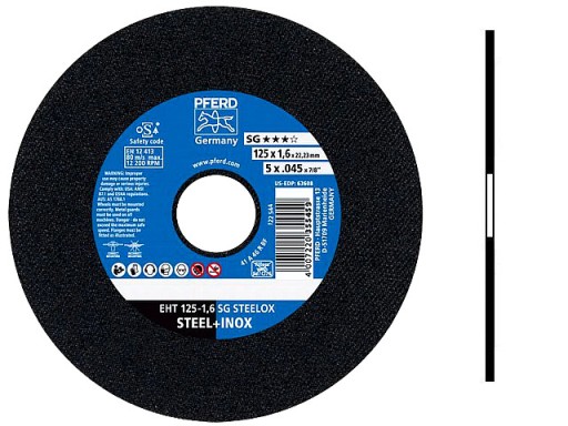 REZNÉ KOTOUČE NA ŠTÍT NA KOV, INOX OCEL 125x1,6 PFERD SG GERMANY