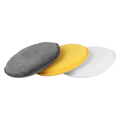 Hubka - aplikátor potiahnutý mikrovláknom s rukoväťou na suchý zips, priem 12,5 cm, 3 ks