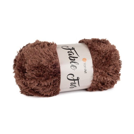 100g Fable Fur tmavohnedá kožušinová priadza 986