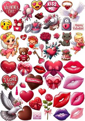 JEDLÉ NÁLEPKY na PLÁVAJÚCI CUKOR Jedlé oblátky Valentínske srdiečka