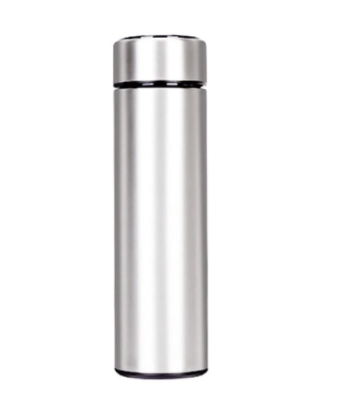 Termoska smart LED termohrnček na fľašu, 500ml, strieborná