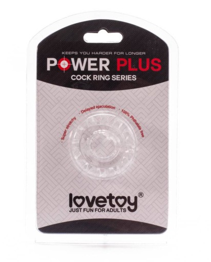Priehľadný prsteň na penis Lovetoy Power Plus
